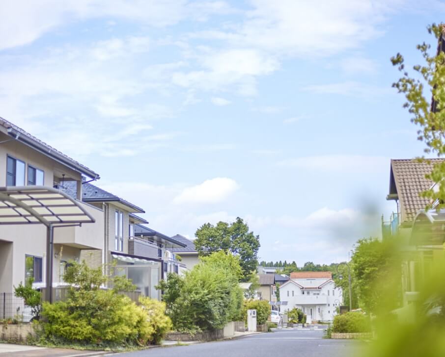 家が立ち並んだ住宅街