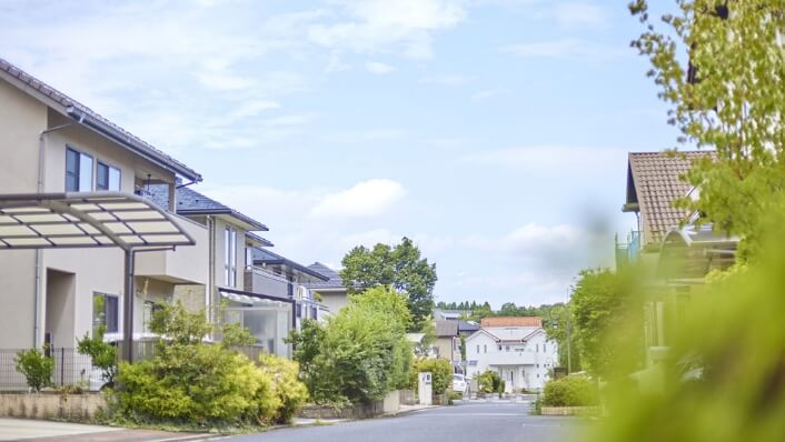 家が立ち並んだ住宅街