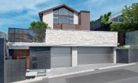 傾斜地に建つ二世帯住宅