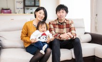 室内干しのある、陽射しで明るいお家
